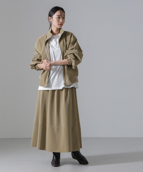 NANO universe（ナノユニバース）の「ピーチフェイクレザースタンドカラーブルゾン(セットアップ可)（ブルゾン・レディース・ブラック/ベージュ/モカ・FREE）」の7枚目の写真