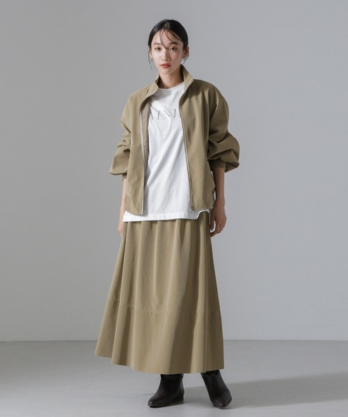 NANO universe（ナノユニバース）の「ピーチフェイクレザースタンドカラーブルゾン(セットアップ可)（ブルゾン・レディース・ブラック/ベージュ/モカ・FREE）」の10枚目の写真