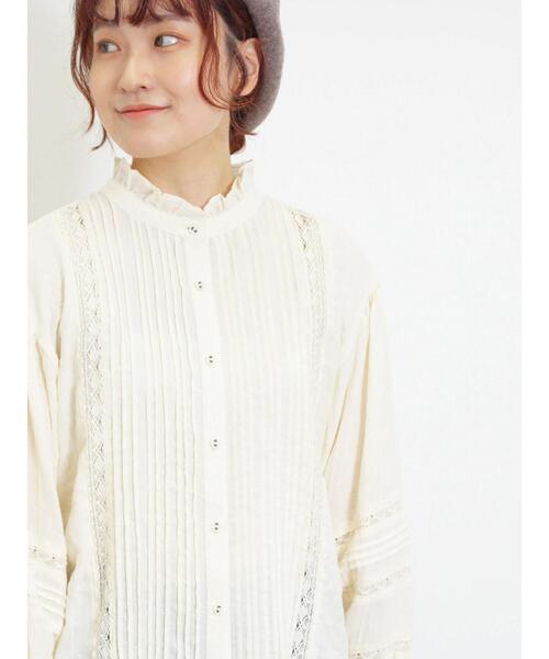 Samansa Mos2（サマンサ モスモス）の「フリルスタンドカラーレースブラウス（シャツ/ブラウス・レディース・シルバーグレー/キナリ/ブラック/カーキ・F）」の11枚目の写真