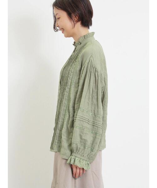 Samansa Mos2（サマンサ モスモス）の「フリルスタンドカラーレースブラウス（シャツ/ブラウス・レディース・シルバーグレー/キナリ/ブラック/カーキ・F）」の22枚目の写真