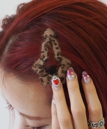 Port（ポート）の「【 Port / ポート 】 2個セット ふわふわ ヒョウ柄 スター モチーフ ヘアピン _（ヘアピン・メンズ）」