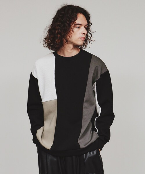 tk.TAKEO KIKUCHI(ティーケータケオキクチ)の「◆切替モールスウェット(スウェット・メンズ・ホワイト系7/ベージュ系その他2/ブラック系4・03/02/01)」の2枚目の写真