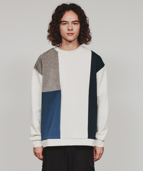 tk.TAKEO KIKUCHI(ティーケータケオキクチ)の「◆切替モールスウェット(スウェット・メンズ・ホワイト系7/ベージュ系その他2/ブラック系4・03/02/01)」の5枚目の写真