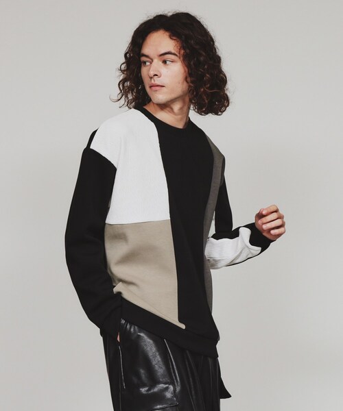 tk.TAKEO KIKUCHI(ティーケータケオキクチ)の「◆切替モールスウェット(スウェット・メンズ・ホワイト系7/ベージュ系その他2/ブラック系4・03/02/01)」の12枚目の写真