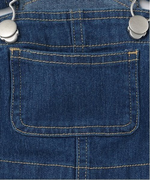 petit main（プティマイン）の「ストレッチデニムオーバーオール（サロペット/オーバーオール・キッズ・ネイビー/ブラック・L/M/S）」の8枚目の写真