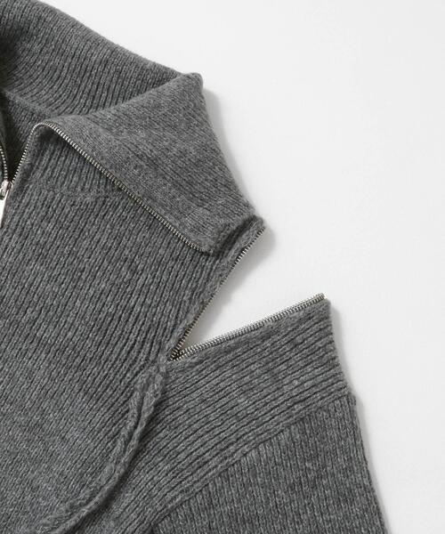 SENSE OF PLACE by URBAN RESEARCH(センスオブプレイスバイアーバンリサーチ)の「ショルダージップメランジセーター(ニット/セーター・レディース・ベージュ/ネイビー/ライトグレー・ONE)」の9枚目の写真