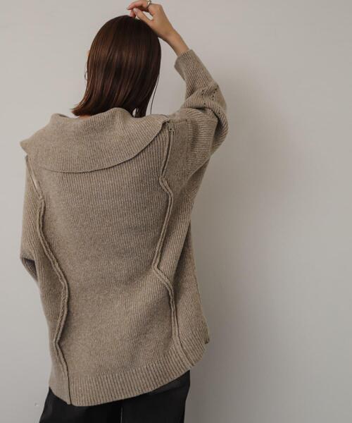 SENSE OF PLACE by URBAN RESEARCH(センスオブプレイスバイアーバンリサーチ)の「ショルダージップメランジセーター(ニット/セーター・レディース・ベージュ/ネイビー/ライトグレー・ONE)」の17枚目の写真