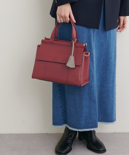 natural couture(ナチュラルクチュール)の「ダブルフラップ2WAYハンドバッグ(ショルダーバッグ・レディース・ブラック/アイボリー/モカ/レッド・FREE)」の18枚目の写真