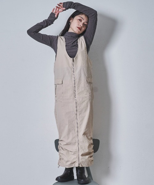 tarin arin(タリンアリン)の「【150㎝前後の小柄さんサイズ】シャーリングハイネックリブトップス(Tシャツ/カットソー・レディース・チャコールグレー/ピンク・S/M)」の20枚目の写真