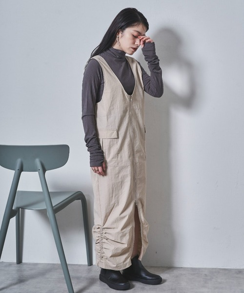 tarin arin(タリンアリン)の「【150㎝前後の小柄さんサイズ】シャーリングハイネックリブトップス(Tシャツ/カットソー・レディース・チャコールグレー/ピンク・S/M)」の21枚目の写真
