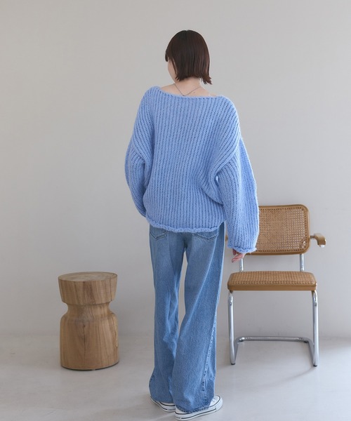 meilmada(メイルマダ)の「ローゲージルーズニット(ニット/セーター・レディース・ベージュ/ブルー・FREE)」の10枚目の写真