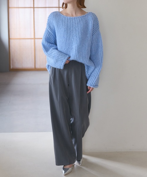 meilmada(メイルマダ)の「ローゲージルーズニット(ニット/セーター・レディース・ベージュ/ブルー・FREE)」の13枚目の写真