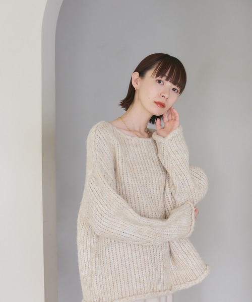 meilmada(メイルマダ)の「ローゲージルーズニット(ニット/セーター・レディース・ベージュ/ブルー・FREE)」の15枚目の写真