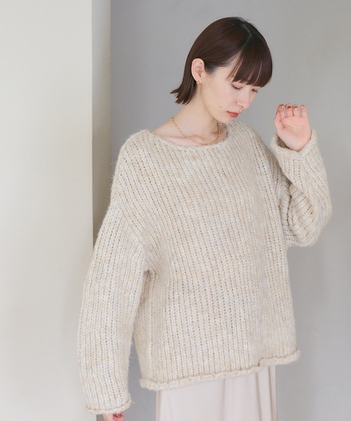 meilmada(メイルマダ)の「ローゲージルーズニット(ニット/セーター・レディース・ベージュ/ブルー・FREE)」の18枚目の写真