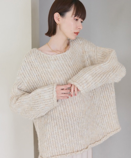meilmada(メイルマダ)の「ローゲージルーズニット(ニット/セーター・レディース・ベージュ/ブルー・FREE)」の19枚目の写真