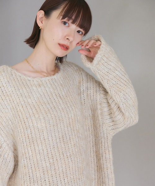 meilmada(メイルマダ)の「ローゲージルーズニット(ニット/セーター・レディース・ベージュ/ブルー・FREE)」の20枚目の写真