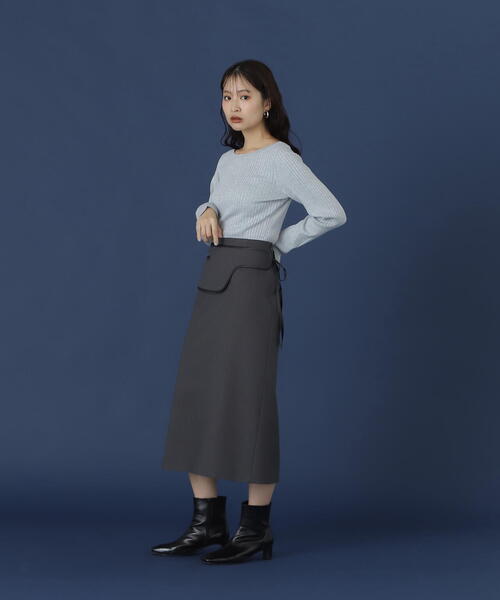 N.(N. Natural Beauty Basic)(エヌエヌナチュラルビューティーベーシック)の「◆ポケットベルト付きIラインスカート(スカート・レディース・ベージュ/チャコールグレー・SMALL/MEDIUM)」の18枚目の写真