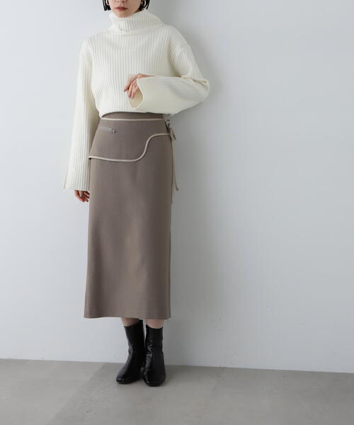 N.(N. Natural Beauty Basic)(エヌエヌナチュラルビューティーベーシック)の「◆ポケットベルト付きIラインスカート(スカート・レディース・ベージュ/チャコールグレー・SMALL/MEDIUM)」の19枚目の写真