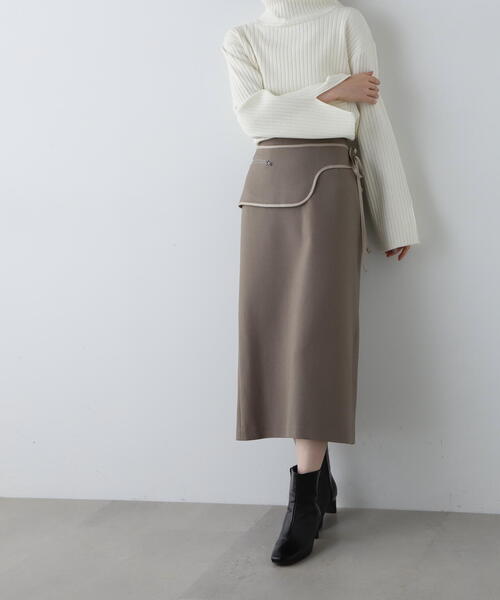 N.(N. Natural Beauty Basic)(エヌエヌナチュラルビューティーベーシック)の「◆ポケットベルト付きIラインスカート(スカート・レディース・ベージュ/チャコールグレー・SMALL/MEDIUM)」の21枚目の写真