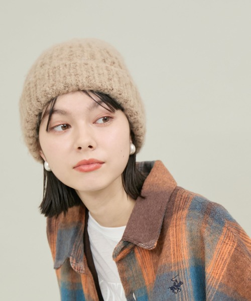 ROPE' PICNIC(ロペピクニック)の「フラッフィーニットワッチ/リンクコーデ(ニットキャップ/ビーニー・レディース・ブラウン系その他2/グレー/キナリ・FREE)」の10枚目の写真