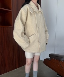 lawgy カールダブルブレステッドコート lawgy カールダブルブレステッドベルトポイントコート lawgy（ラウジー