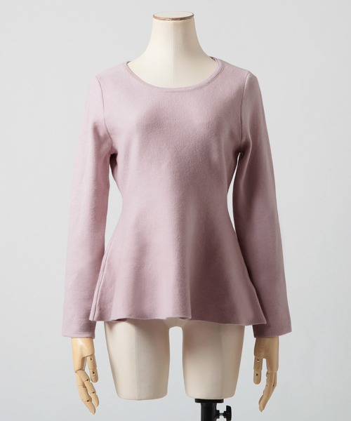 Julia Boutique(ジュリアブティック)の「美くびれ ペプラムニットトップス(ニット/セーター・レディース・ネイビー/モカ/チャコール/ピンク/ボルドー/ブラック/アイボリー/グレー・ONE)」の21枚目の写真