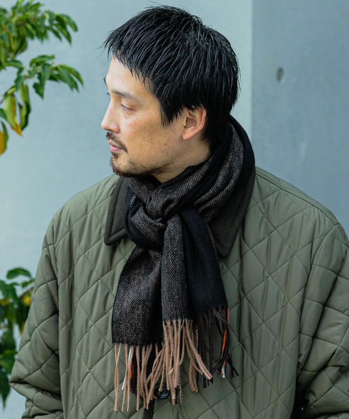 セール】LIFE STYLE TAILOR サイドラインウールマフラー（マフラー