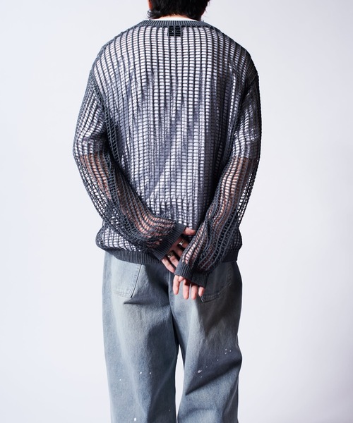 Lui's（ルイス）の「クロスメッシュニット（ニット/セーター・メンズ・チャコールグレー/オフホワイト/ブラック・FREE）」の20枚目の写真