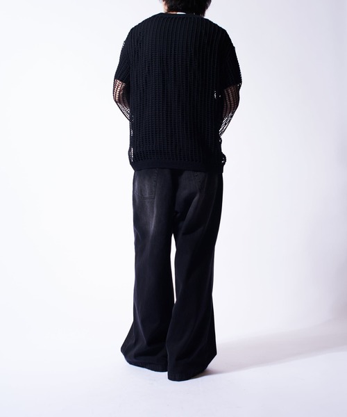 Lui's（ルイス）の「クロスメッシュニット（ニット/セーター・メンズ・チャコールグレー/オフホワイト/ブラック・FREE）」の16枚目の写真