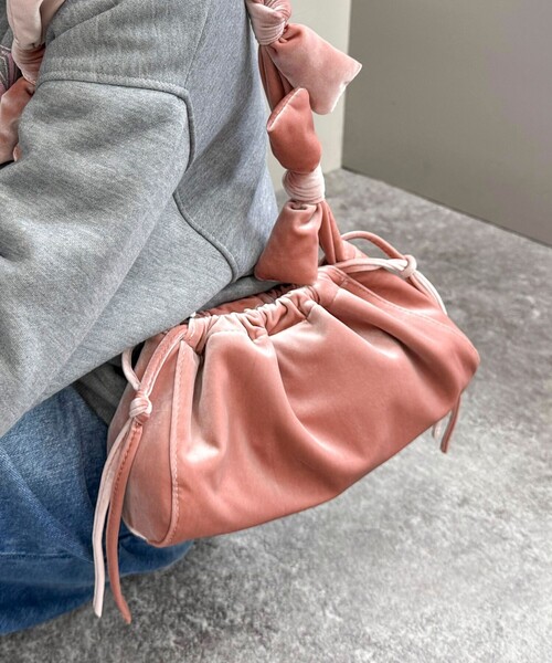 【セール】ベルベットリボンバゲットショルダーバッグ（ショルダーバッグ）｜fredy emue（フレディエミュ）