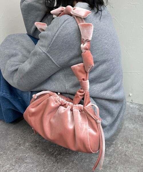 【セール】ベルベットリボンバゲットショルダーバッグ（ショルダーバッグ）｜fredy emue（フレディエミュ）