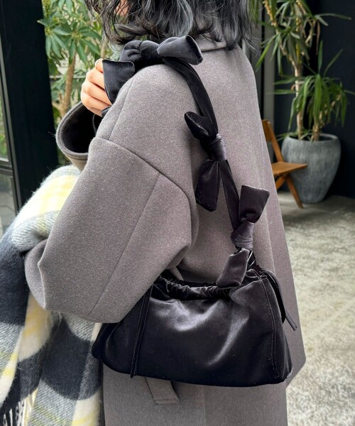 【セール】ベルベットリボンバゲットショルダーバッグ（ショルダーバッグ）｜fredy emue（フレディエミュ）