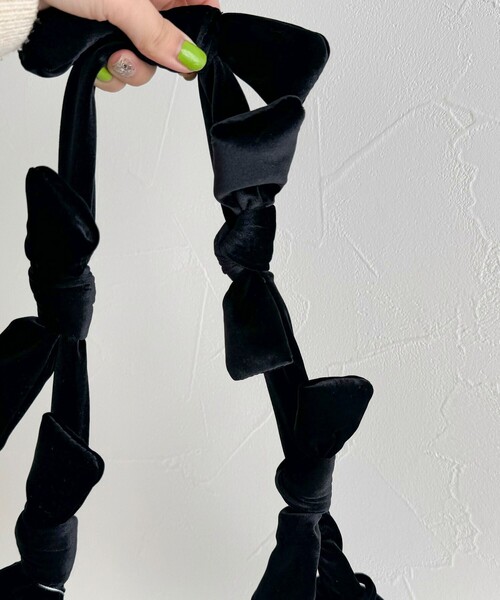 【セール】ベルベットリボンバゲットショルダーバッグ（ショルダーバッグ）｜fredy emue（フレディエミュ）