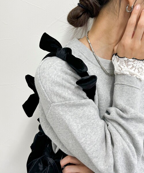 【セール】ベルベットリボンバゲットショルダーバッグ（ショルダーバッグ）｜fredy emue（フレディエミュ）