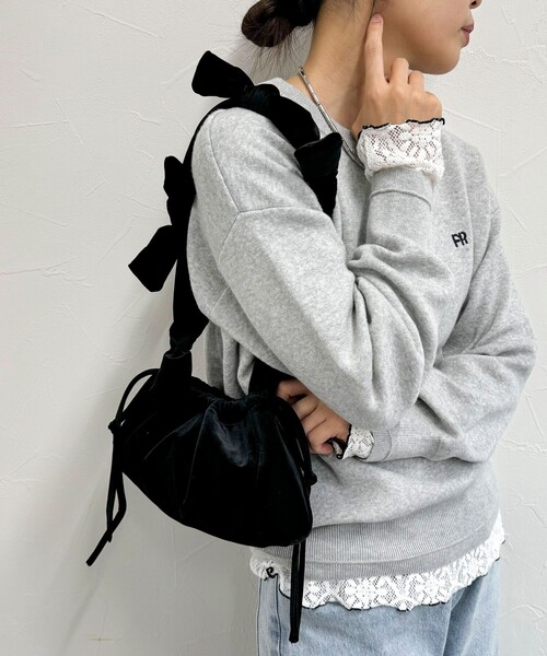 【セール】ベルベットリボンバゲットショルダーバッグ（ショルダーバッグ）｜fredy emue（フレディエミュ）