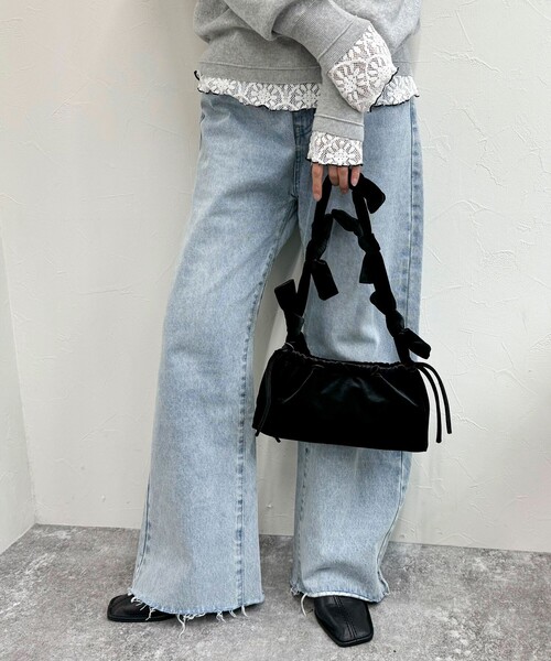 【セール】ベルベットリボンバゲットショルダーバッグ（ショルダーバッグ）｜fredy emue（フレディエミュ）