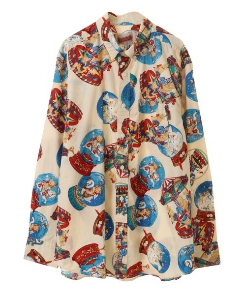 KARL HELMUT（カールヘルム）の「スノードームプリントシャツブラウス（シャツ/ブラウス・メンズ・グリーン/ピンク/キナリ/ネイビー・MEDIUM/LARGE）」の2枚目の写真