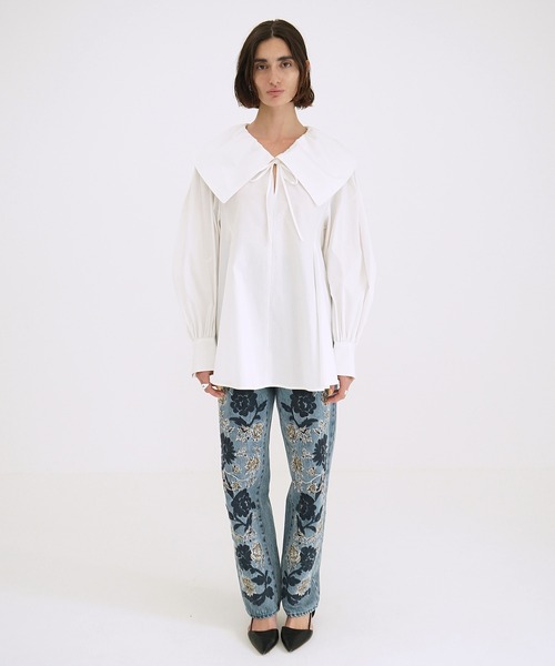 トップス CLANE BIG COLLAR DRAWSTRING BLOUSE BIG COLLAR DRAWSTRING BLOUSE（シャツ/ブラウス）｜CLANE