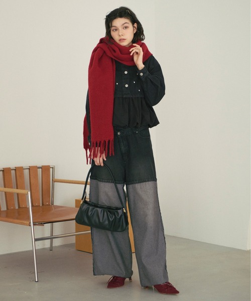 loin nuit（ロワンニュイ）の「heart denim peplum tops/ハートデニム