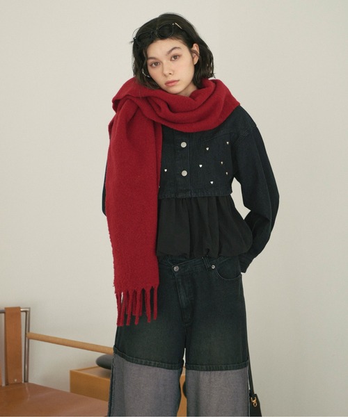 【loin nuit】heart denim peplum tops セール】heart denim peplum tops/ハートデニムペプラムトップス