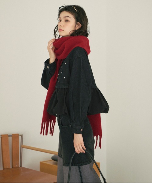 heart denim peplum tops/ハートデニムペプラムトップス レディース loin nuit heart denim peplum tops/ハートデニムペプラム