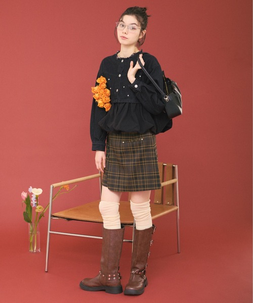 loin nuit（ロワンニュイ）の「heart denim peplum tops/ハートデニム