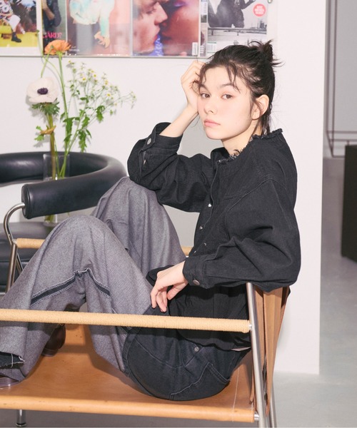 heart denim peplum tops/ハートデニムペプラムトップス（その他
