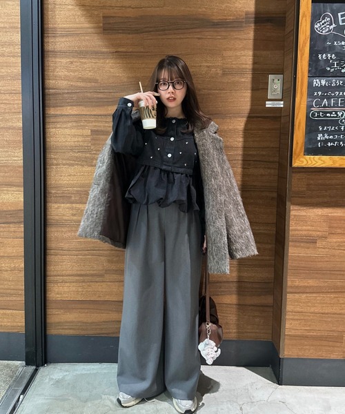 heart denim peplum tops/ハートデニムペプラムトップス（その他