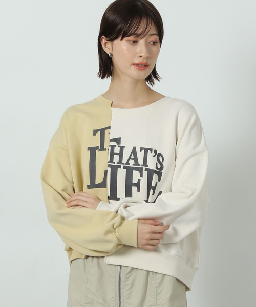 LAKOLE（ラコレ）の「リメイク風ロゴ裏毛プルオーバー / 289671（Tシャツ/カットソー・レディース・アイボリー/グレー/ネイビー・FREE）」の2枚目の写真