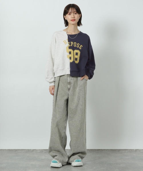 LAKOLE（ラコレ）の「リメイク風ロゴ裏毛プルオーバー / 289671（Tシャツ/カットソー・レディース・アイボリー/グレー/ネイビー・FREE）」の18枚目の写真