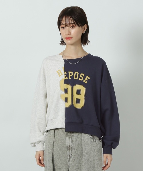 LAKOLE（ラコレ）の「リメイク風ロゴ裏毛プルオーバー / 289671（Tシャツ/カットソー・レディース・アイボリー/グレー/ネイビー・FREE）」の12枚目の写真