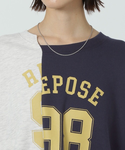 LAKOLE（ラコレ）の「リメイク風ロゴ裏毛プルオーバー / 289671（Tシャツ/カットソー・レディース・アイボリー/グレー/ネイビー・FREE）」の4枚目の写真