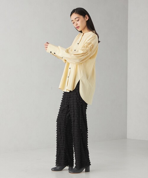 EMMEL REFINES(エメルリファインズ)の「<EMMEL REFINES>EM フリル カットパンツ(その他パンツ・レディース・ブラック/オフホワイト・M/S)」の9枚目の写真