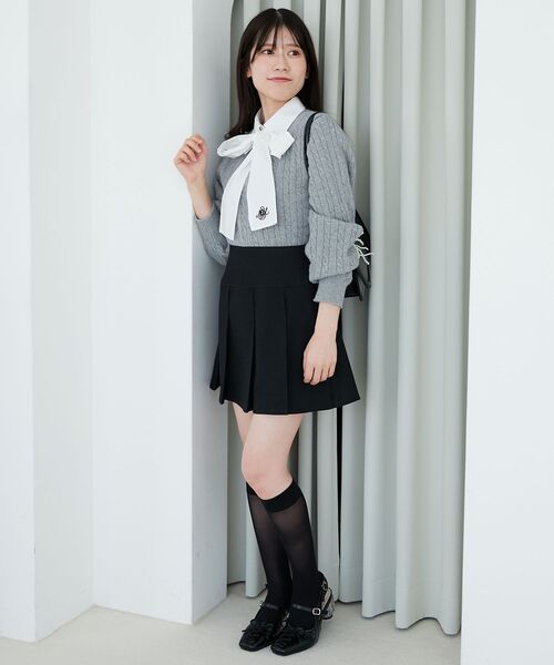 MAJESTIC LEGON（マジェスティックレゴン）の「プリーツミニスカパン（スカート・レディース・グレー/ベージュ/ブラック・MEDIUM）」の11枚目の写真